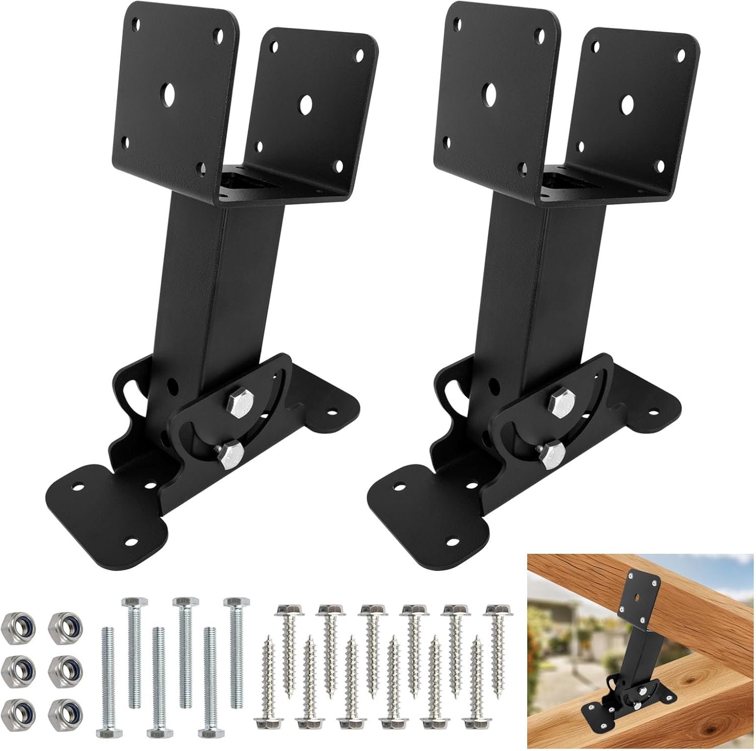 2 Pcs Pergola Brackets, Pergola Kit, 180 Degree Angle Support Bracket, Corner Bracket, Gazebo Accessories for Wooden Structures Such as gazebos,Hardware Brackets, Cabins and Patio Kits