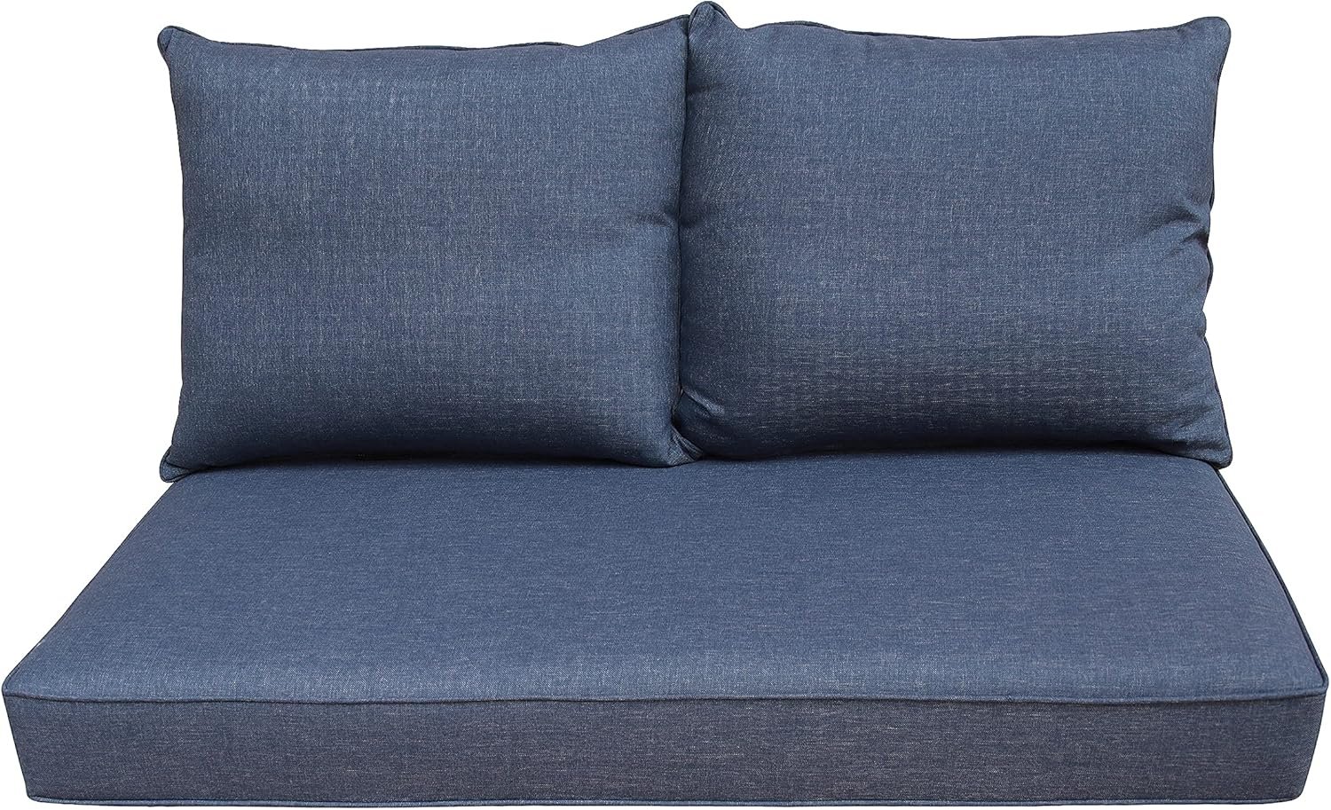 BOSSIMA Patio Furniture Cushions Comfort Deep Seat Loveseat Cushion Indoor Outdoor Seating Cushions Denim Blue