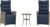 vidaXL 3-Piece Poly Rattan Bistro Set with Reclining Chairs – Gray Lounge Furniture with Navy Cushions for Garden, Patio, Balcony
