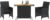 vidaXL 3-Piece Bistro Set Black Poly Rattan – Acacia Wood Top Table, UV- Patio Furniture with Cream Cushions