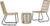vidaXL Patio Bistro Set 3 Piece, Patio Furniture Set, Round Table Set with Glass Tabletop, Outdoor Conversation Set for Garden, Poly Rattan Oak