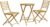 vidaXL Rustic Bamboo Bistro Set for 2 Round Folding Garden Table and Chairs Compact Outdoor Furniture Balcony Patio Comfortable Breathable Seating Dining Two Seater Portable