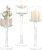 Tall Glass Candle Holder: Long Stem Floating Candle Holders for Tealight Votive and Pillar Large Clear Centerpieces for Wedding Table Party Home Set of 3