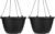 The HC Companies 11 Inch Wrapt Hanging Planters, Lightweight UV-Resistant Plastic Hanging Planters for Indoor & Outdoor Plants, 2-Pack Hanging Flower Pots for Garden, Patio & Home Decor, Black