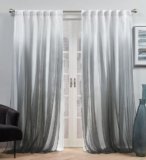 Exclusive Home Crescendo Lined Room Darkening Blackout Hidden Tab Curtain Panel Pair, 52″x84″, Black, Set of 2