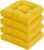 19×19 Outdoor Chair Cushions Set of 4, Tufted Wicker Patio Furniture Cushions, Thick Outdoor Seat Cushions for Lawn Chairs, Overstuffed and Water Resistant, Yellow