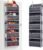 ULG 1 Pack Over Door Organizer with 5 Large Pockets 10 Mesh Side Pockets, 44 lbs Weight Capacity Hanging Storage Organizer with Clear Window Kids Toys, Shoes, Diapers, Dark Grey, 5 Layers