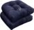 18 x 18 Outdoor Seat Cushions Set Waterproof Patio Seat Pad Navy Blue Rocking Chair Cushion with Ties for Indoor Outdoor