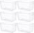 Vtopmart 6 PCS Clear Plastic Storage Bins, Pantry Organizer Containers with Handle for Refrigerator, Fridge, Cabinet, Kitchen, Countertops, Cupboard, Home Organization and Storage, XL