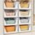 SNSLXH 5 Pack Stackable Closet Storage Basket, Multifunctional & Foldable Closet Organizer for Bathroom Kitchen Laundry Room Wardrobe Storage, Space-Saving Clothes Storage Drawer Organizer, White
