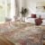 Washable Area Rug for Living Room: 8×10 Modern Abstract Neutral Soft Rug for Bedroom Dining Room No Slip Low Pile Carpet for Nursery Home Office – Red/Ivory