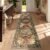 Yamaziot Washable Runner Rug, 2×8 Non-Slip Boho Vintage Hallway Rug Runner with Rubber Backing, Stain Resistant & Low Pile Faux Wool Distressed Carpet Runner for Bedroom, Kitchen, Laundry, Entrance
