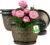 10 Inch Plant Pots, 4 Pack Flower Pots Outdoor with Drainage Holes & Trays, Retro Antique Imitation Decorative Garden Plastic Pots for Plants Indoor Sets for Houseplants