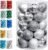 Lulu Home Christmas Ball Ornaments, 34 Ct 1.57″ Pre-Strung Hanging Ornament Decorations, Xmas Shatterproof Plastic Balls for Holiday Party Wreath Garlands Trees, Silver