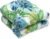 Pillow Perfect Tropic Botanical Indoor/Outdoor Tufted Wicker Seat Cushion, 2 Count, 19″ x 19″, Blue/Green Soleil